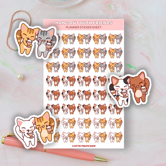 Hang Out With Friends Planner Sticker Sheet