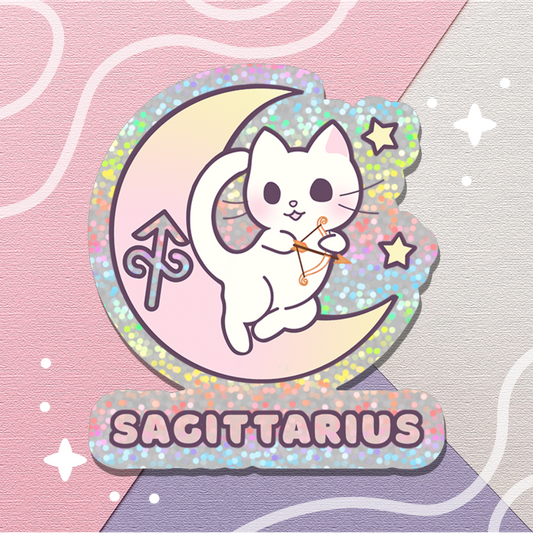 Zodiac Sagittarius Holographic Glitter Sticker (Die-cut 2"x2")